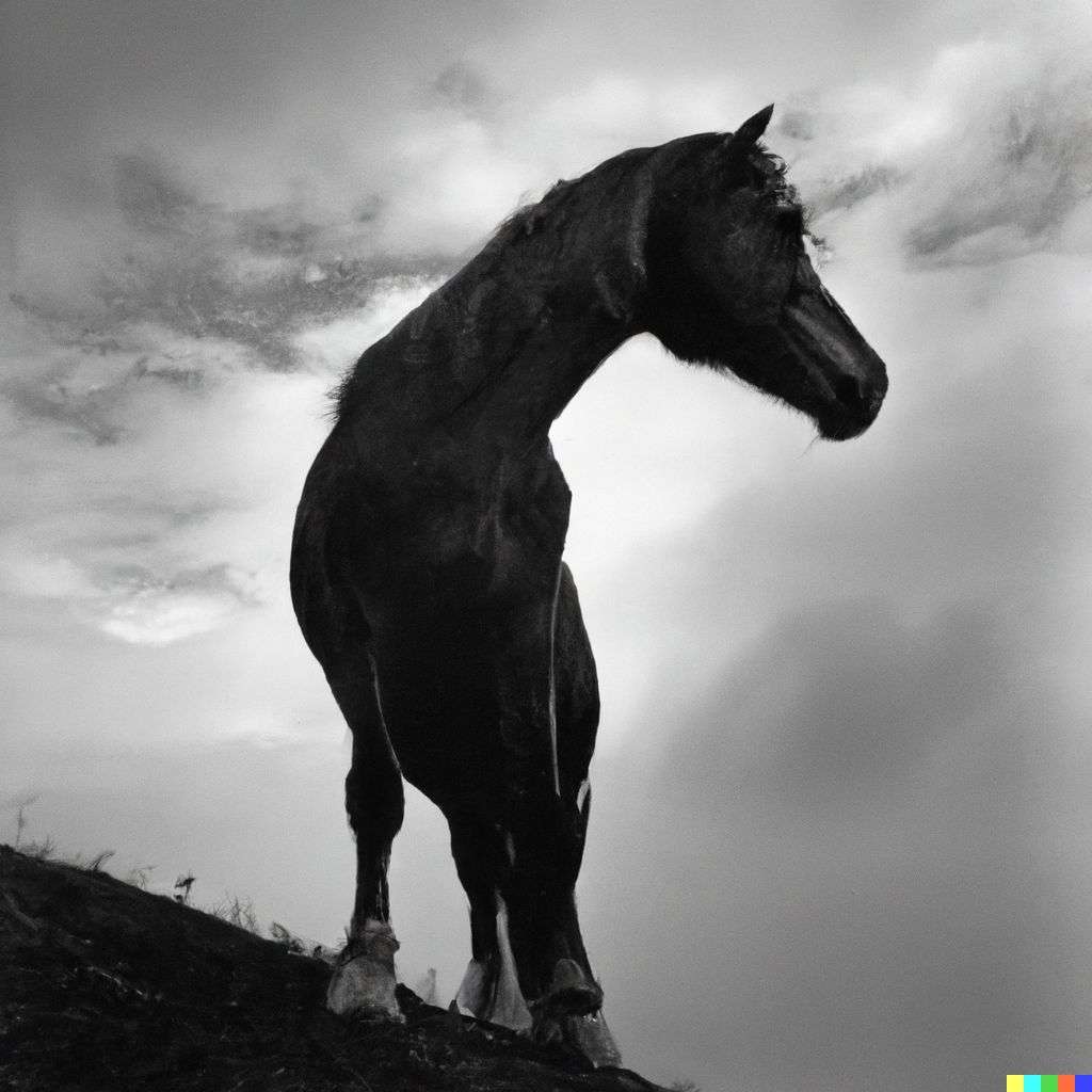 a horse, photograph taken by Michael Kenna